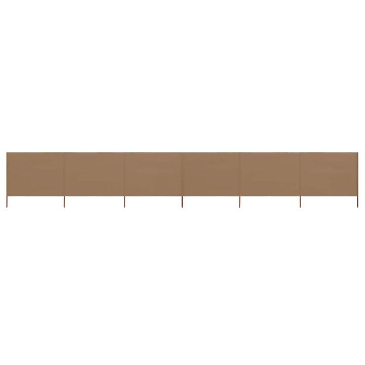 Strand-Windschutz, 6 Paneele, Stoff, Taupe, 800 x 160 cm, Zelt, Camping, Sonnenschutz, Privatsphäre,