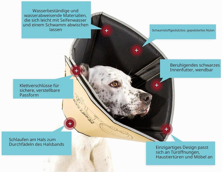 All Four Paws „The Comfy Cone“ Halskrause für Haustiere, Large Large hautfarben, Large hautfarben