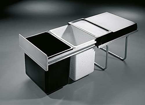 Hailo Raumspar Tandem Küchen-Abfalleimer, Plastik, Schwarz, One