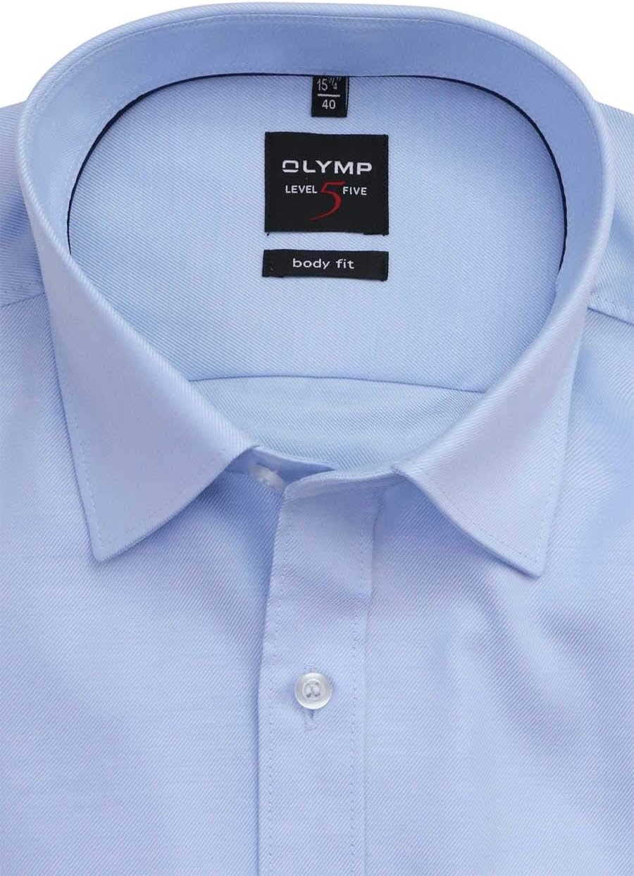 OLYMP Level Five Body fit Hemd extra Langer Arm New Kent Kragen Twill Stretch weiss, Aqua