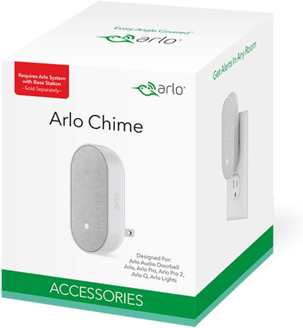 Arlo Smart Chime kabellose Klingel (für Arlo Doorbell, akustisches und visuelles Signal, einstellbar