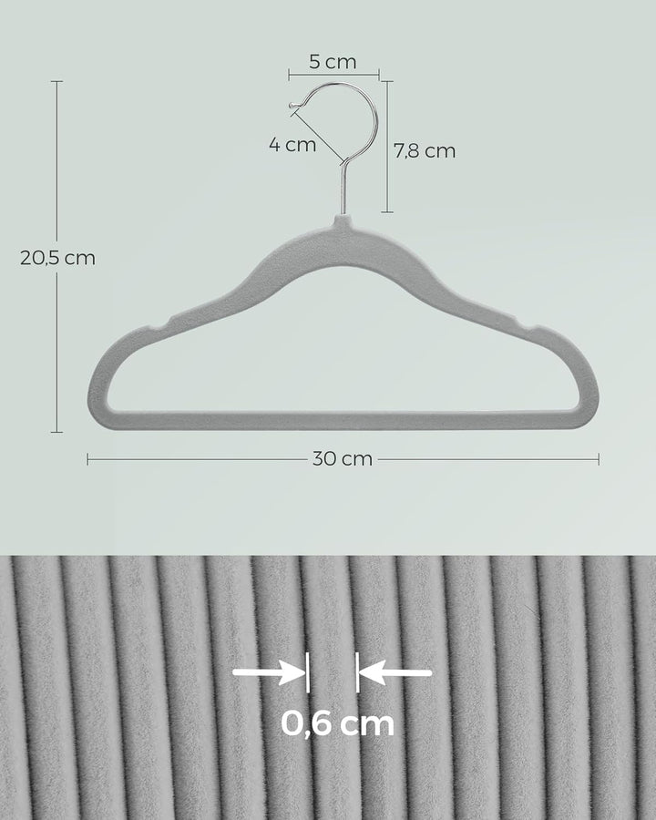 SONGMICS Kinderkleiderbügel, 30er Set Kleiderbügel Kinder, Baby-Kleiderbügel, Bügel Samt, 360° drehb