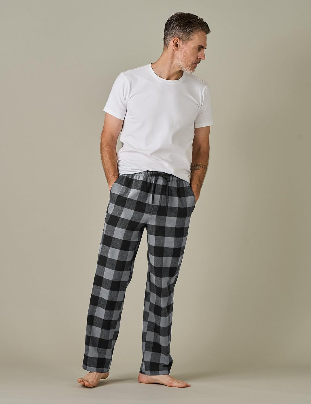 LAPASA Herren Fleece Pyjamahose Relaxed Fit Lounge Hose M128 XXL Wärmer: Baumwollflanell Baumwollfla