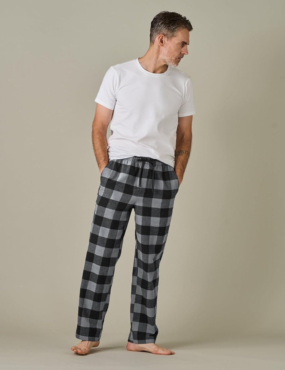 LAPASA Herren Fleece Pyjamahose Relaxed Fit Lounge Hose M128 S Wärmer: Baumwollflanell Baumwollflane