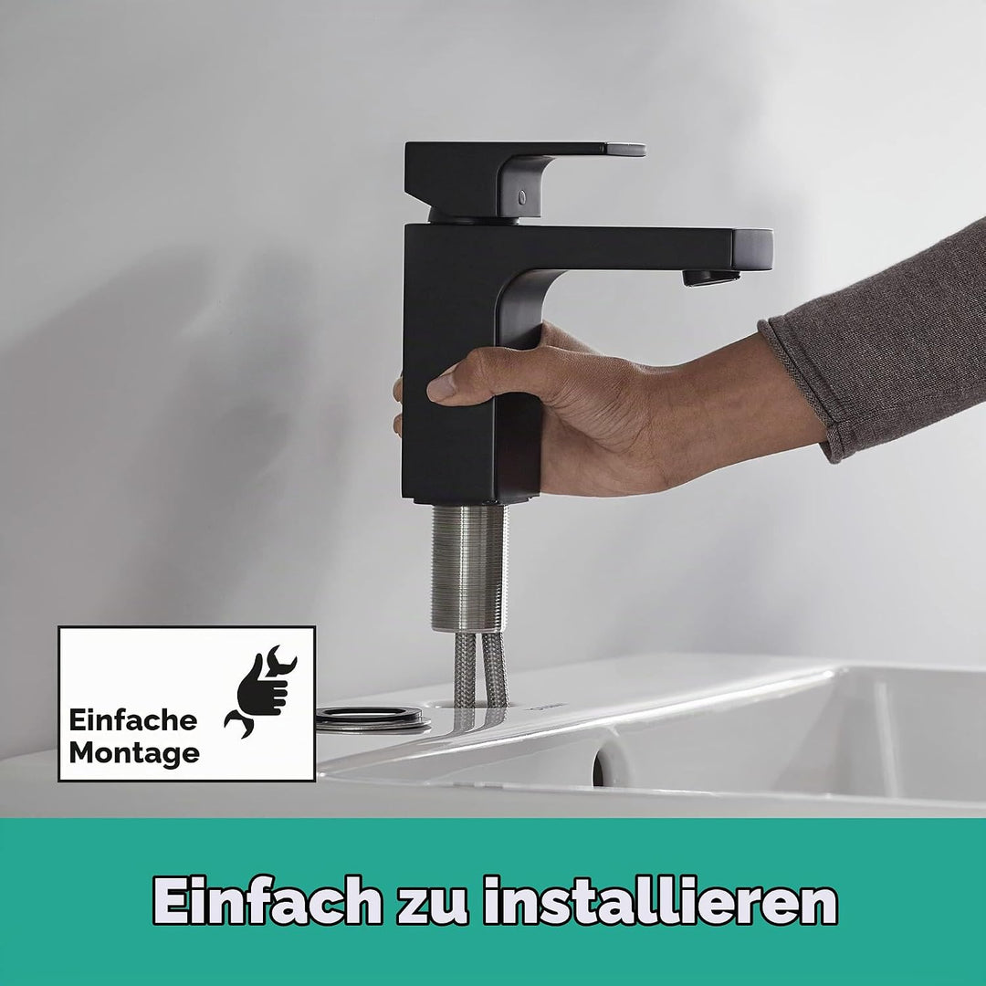hansgrohe Vernis Shape - Waschtischarmatur mit Zugstangen-Ablauf, energiesparend (CoolStart), isolie