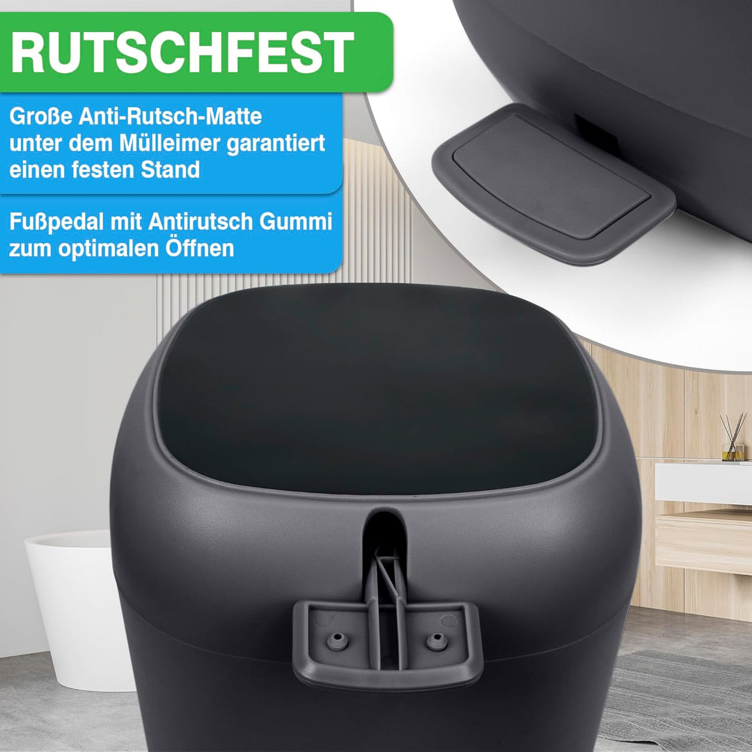 YourCasa® Mülleimer Bad [5L] - Elegantes Design - Badezimmer Mülleimer Klein - Kosmetikeimer Bad Mül