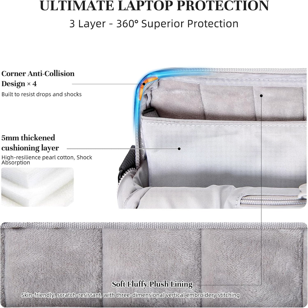 Timeet Laptoptasche 17 Zoll mit Abnehmbarem Schultergurt 360°-Schutz 17 3 Zoll Laptop Tasche Arbeits