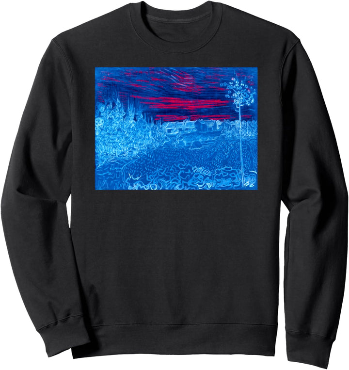 Vincent van Gogh Cottages Remix berühmte Vintage-Kunst, stilvoll Sweatshirt