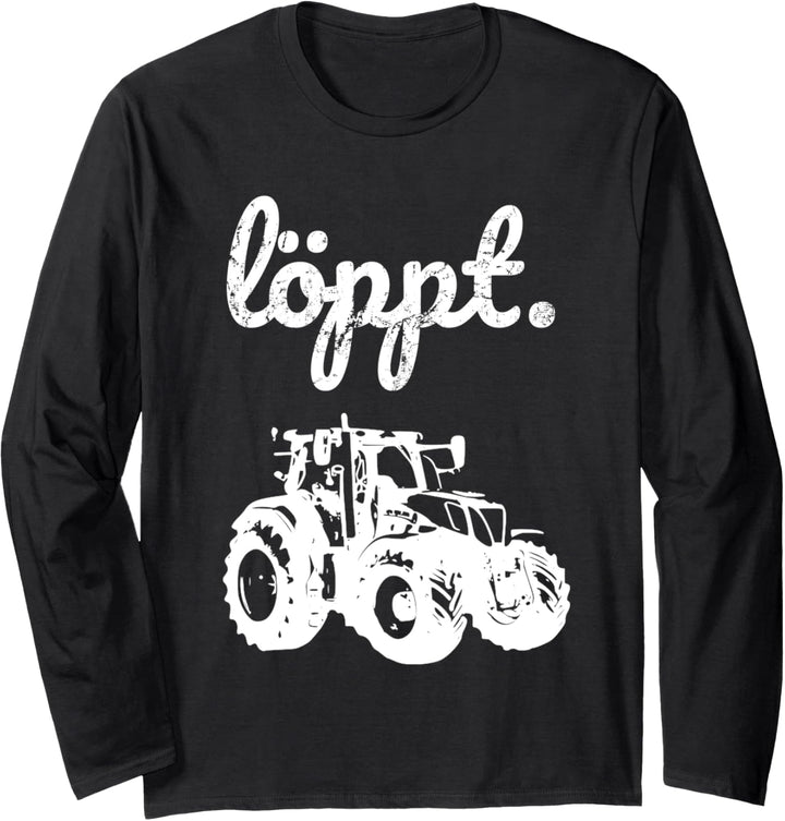 Trecker Landwirt Bauer plattdeutsch Norddeutschland Traktor Langarmshirt