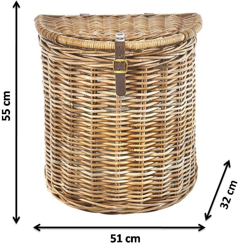 Kobolo Wäschebehälter Wäschetonne Wäschesammler - Rattan - grau - 51x32x55 cm
