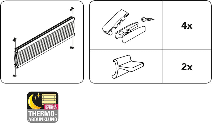 GARDINIA Wabenplissee Concept Thermo-Abdunklung, Blickdicht, Lichtundurchlässig, Hitzeschutz, Faltro