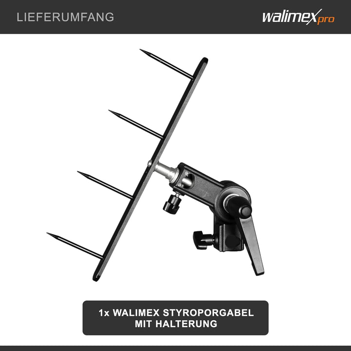 Walimex Styroporgabel mit Halterung für Styroporplatten (5/8 Zoll Wechsel-Spigot mit 1/4 und 3/8 Zol
