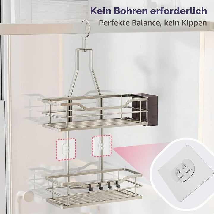 SWTYMIKI Duschablage zum Hängen - Duschregal zum Hängen 360° Verstellbarer Haken für das Badezimmer