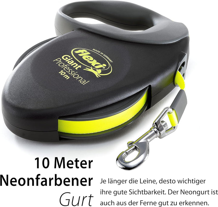 flexi Giant Professional L Gurt 10 m für Hunde bis 50 kg, schwarz/neongelb schwarz/neongelb L 10 m V