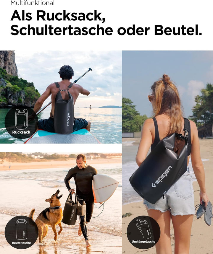 Spigen Dry Bag Set [Aqua Shield] [20L+21] wasserdichte Tasche Set wasserfeste Tasche & Rucksack für