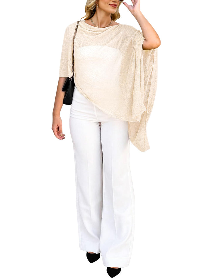 Bsubseach Damen Schulterfreie Häkel Überwurf dünner Poncho Schal transparente Badeanzug Abdeckung Ka