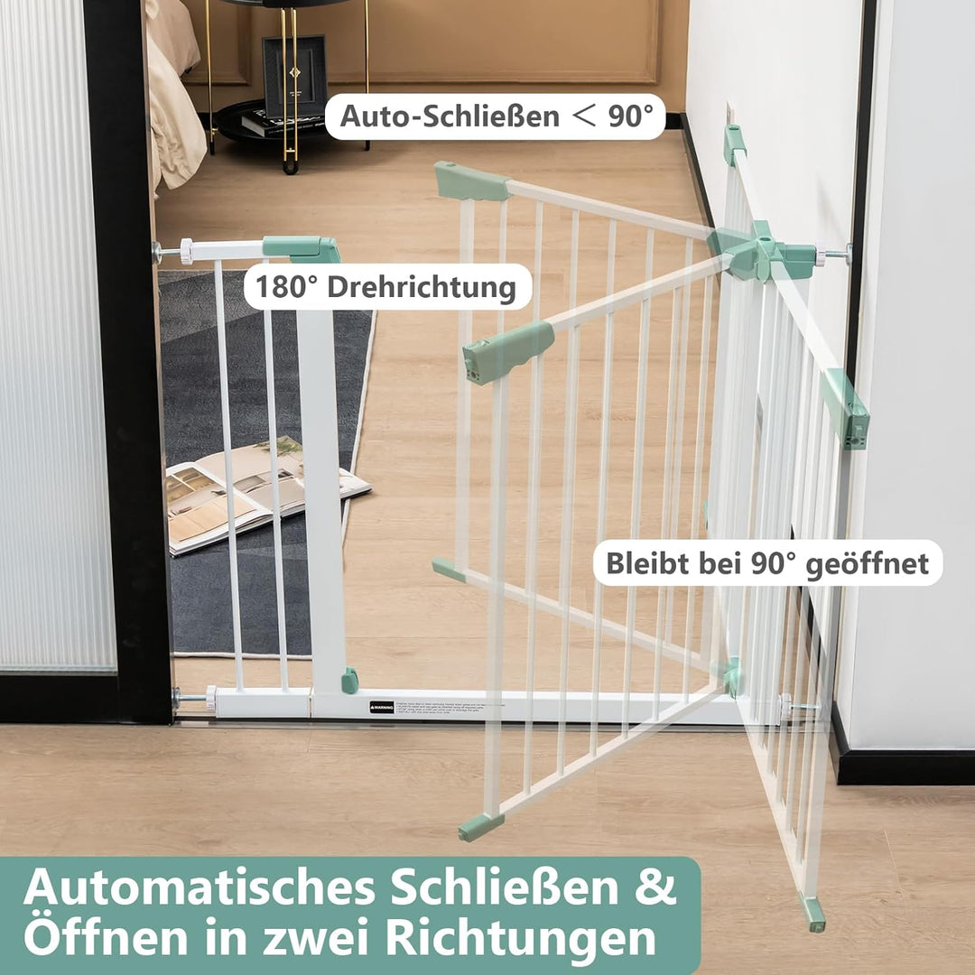 COSTWAY Türschutzgitter Baby 80-132cm, Treppenschutzgitter aus Metall ohne Bohren, Sicherheitsgitter