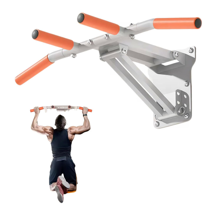 Barre de Traction Murale Multi-Grips 900 kg - Structure Triangulaire 3D Ultra Stable - Poignée Antid