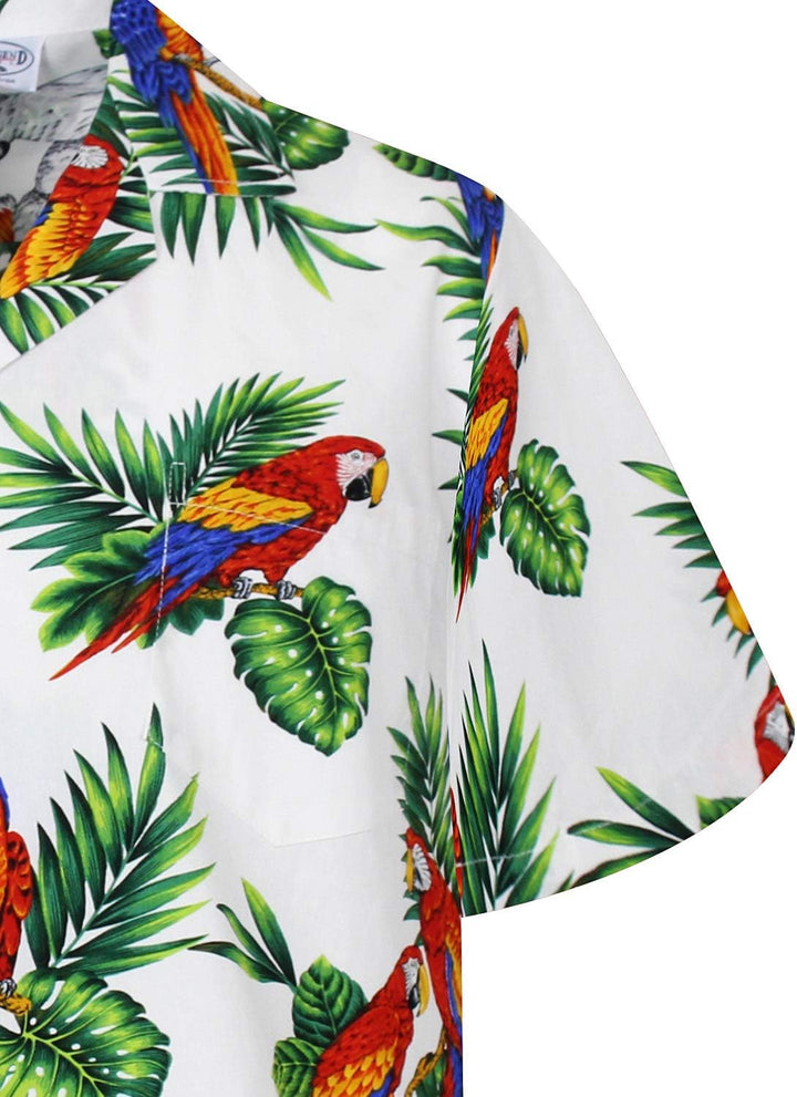 P.L.A. Pacific Legend Original Hawaiihemd, Kurzarm, Kakadu, Weiss, 3XL
