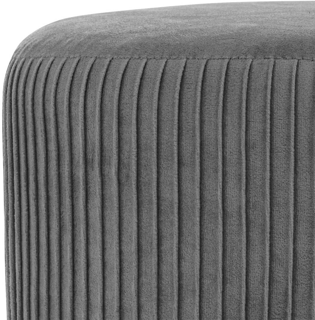 Hocker Solaro grau aus plissiertem Samt - Grau - Atmosphera créateur d'intérieur, Grau