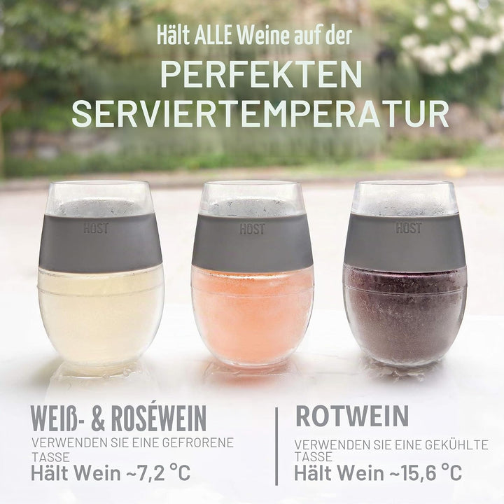 Host 2962 8.5 Ounce Freeze Cooling Wine Glasses - Kunststoff Clear 11.7094 x 1.34 x 8.20 cm Grau Set