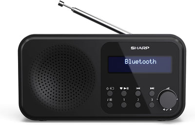 SHARP DR-P420 Portables Digitalradio (DAB/DAB+/FM mit RDS, USB, Bluetooth 5.0, 3,5mm Klinke Wecker-F