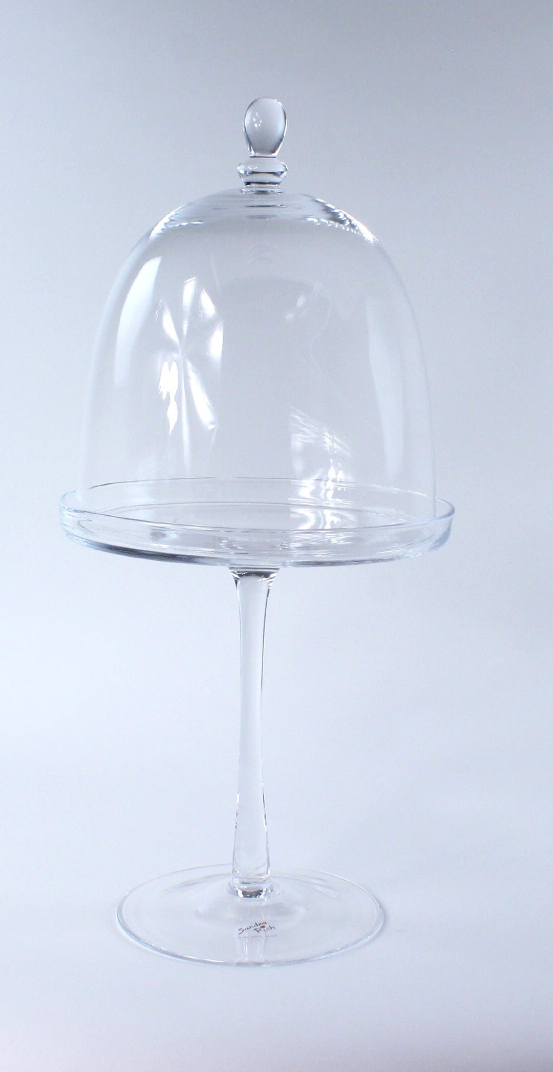 Sandra Rich Glasteller mit Fuss, inkl. Abdeckung Käseglocke Servierglocke Glassturz, 48 cm