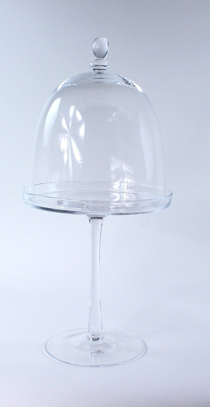 Sandra Rich Glasteller mit Fuss, inkl. Abdeckung Käseglocke Servierglocke Glassturz, 48 cm