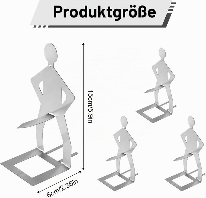 4stk Lustiger BBQ Hotdog Halter, Wurstbräter Ständer in Männerform aus Edelstahl Tragbares Neuartige