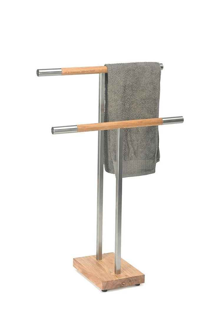 Handtuchständer | Eiche | Edelstahl | 90cm/70cm hoch, 58cm breit