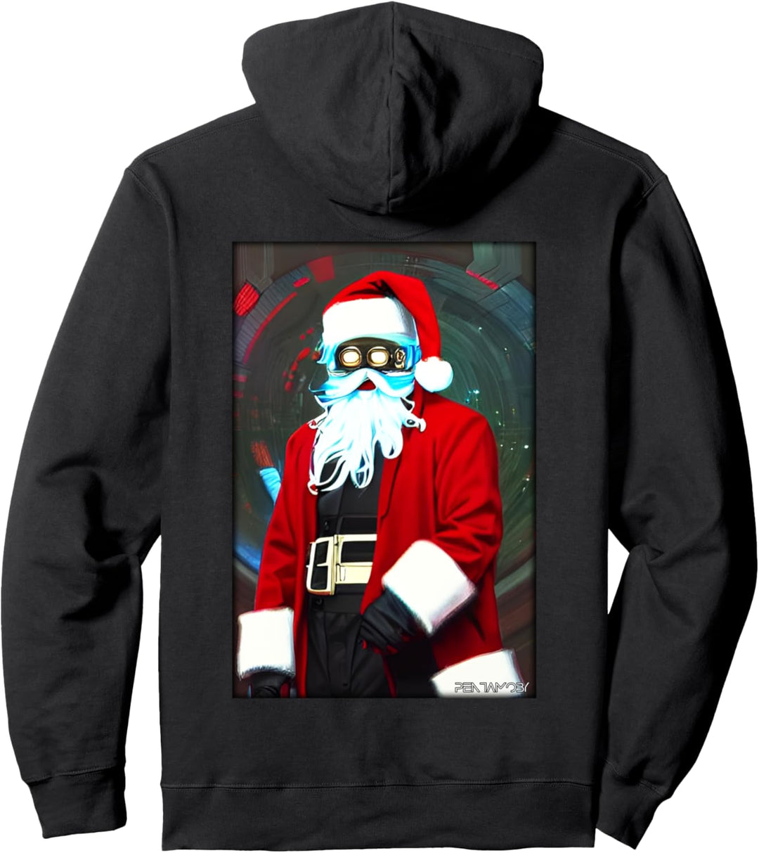 Weihnachtsmann Cyber Punk Weihnachten Zukunft Sci-Fi Technik Pullover Hoodie
