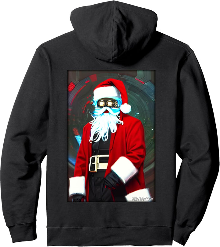 Weihnachtsmann Cyber Punk Weihnachten Zukunft Sci-Fi Technik Pullover Hoodie