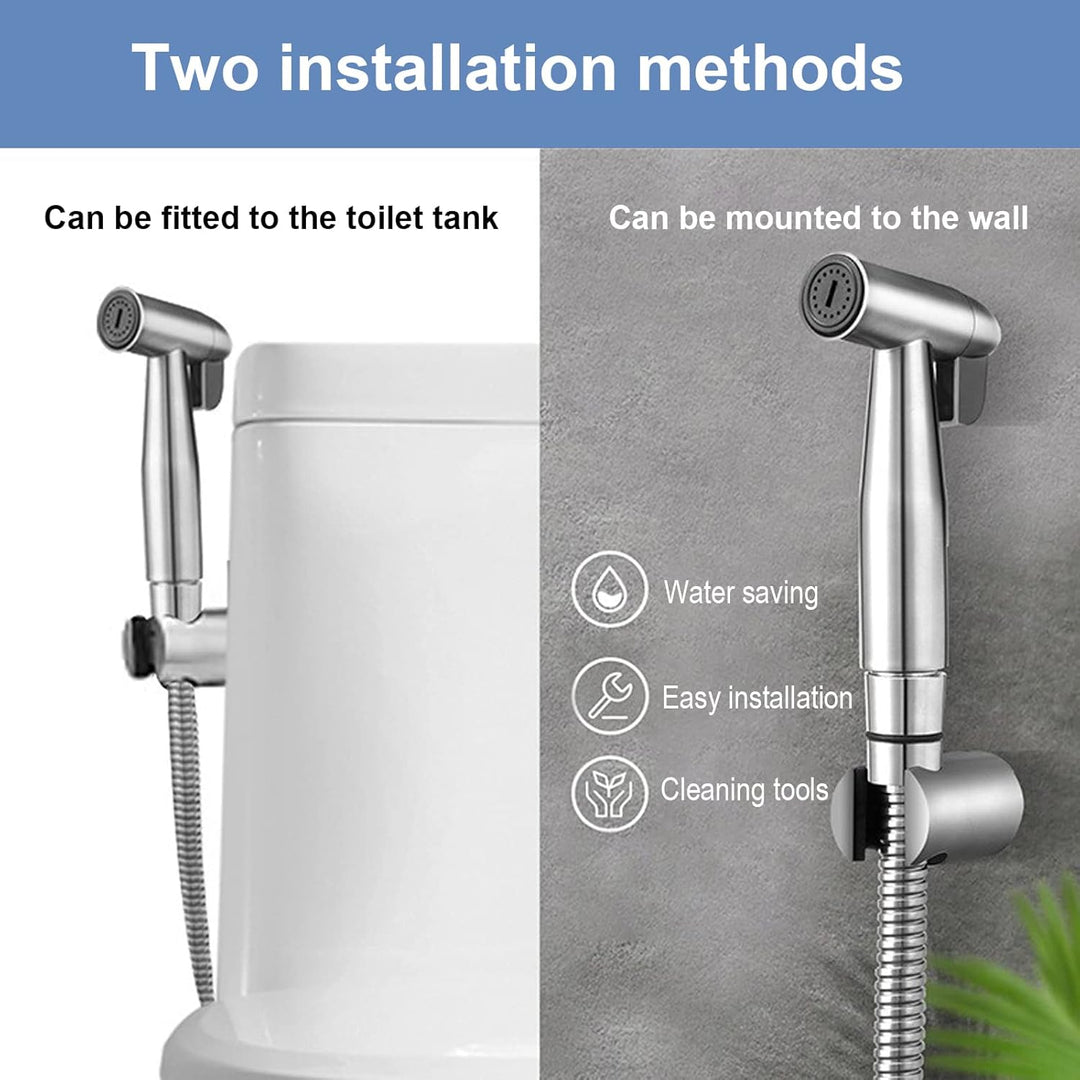 Bidet Edelstahl Handbrause, handgehaltenes Bidet muslimische Edelstahldusche und Baby-Stoffwindelspr