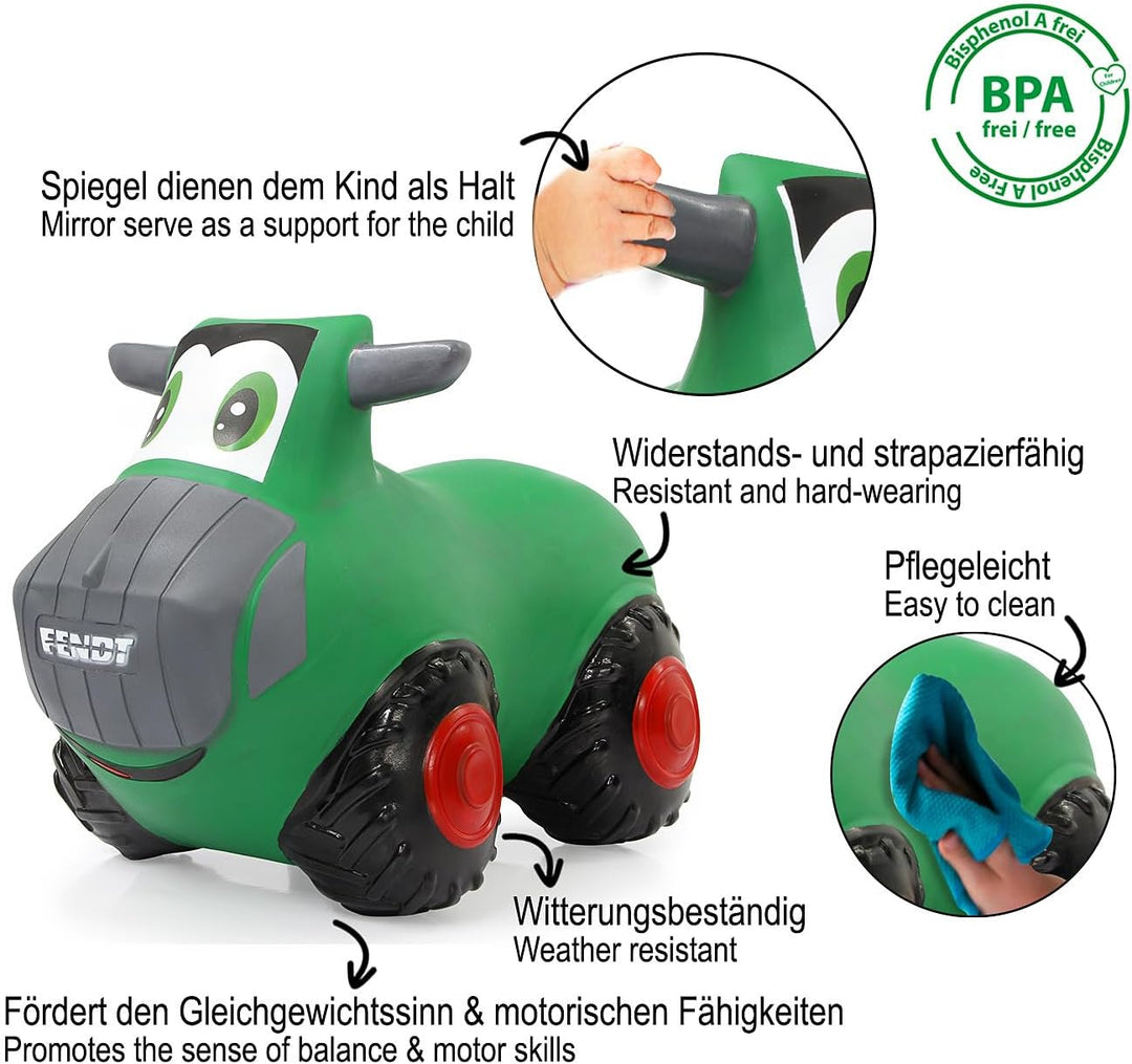JAMARA 460598 - Fendt Hüpftraktor mit Pumpe, BPA frei, bis 50 kg, fördert Gleichgewichtssinn/motoris