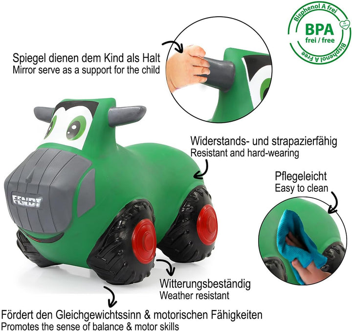 JAMARA 460598 - Fendt Hüpftraktor mit Pumpe, BPA frei, bis 50 kg, fördert Gleichgewichtssinn/motoris