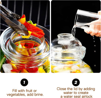 TOPBATHY Fermentationsglas 2-gallonen-Glas Gurkenglas Kimchi-Glas Gärender Topf Schleusen Zum Fermen