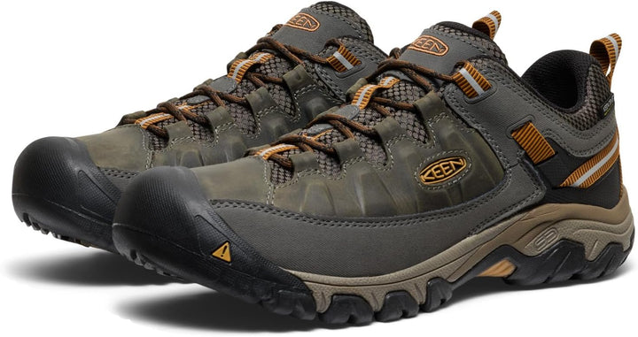 Keen Men's Targhee 3 Waterproof Hiking Shoe 45 EU Black Olive Golden Brown, 45 EU Black Olive Golden