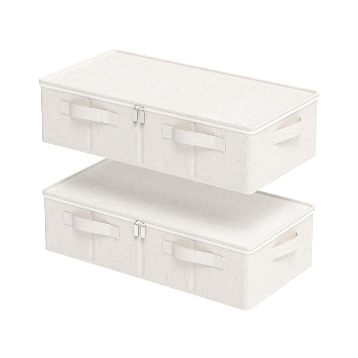 Unterbett Aufbewahrungsbox, Faltbare Tasche für Bettlaken mit Deckel, Unterbettbox Organizer mit Rei