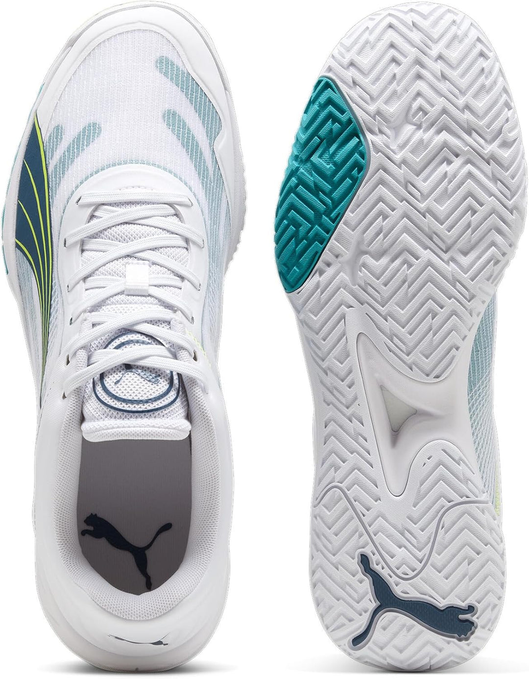 PUMA Beschleunigt Den Turbo Unisex Hallenturnschuh 38 EU Puma White Ocean Tropic Lime Squeeze, 38 EU