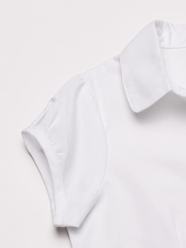 Nautica Mädchen Short Sleeve Blouse Hemd Medium (8/10) Weiss, Medium (8/10) Weiß