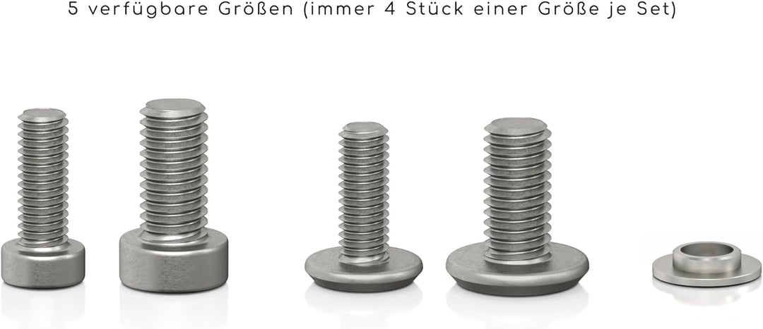 VIABLUE Schrauben Edelstahl * M8 x 16 Ultraflachkopf * 8 Stück/Set * Zubehör Montage Lautsprecher *