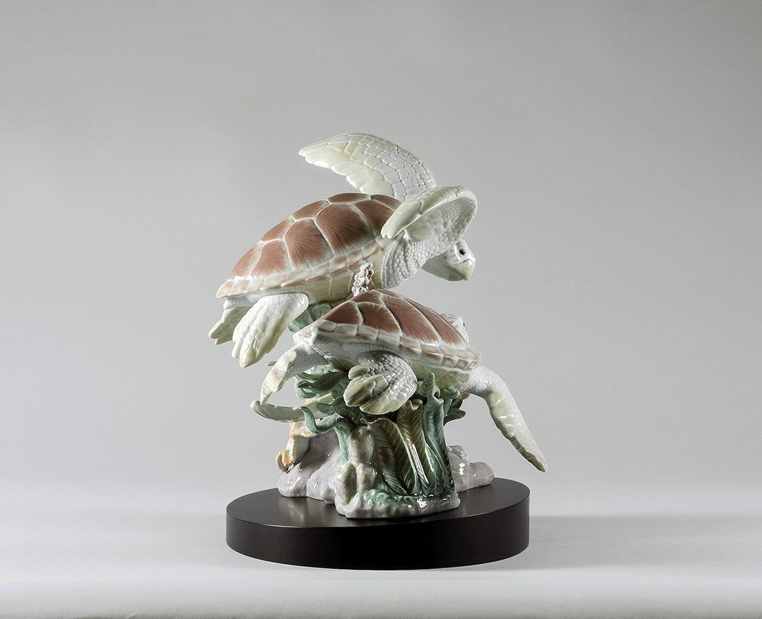 LLADRÓ Skulptur Meeresschildkröten. Schildkröte. Porzellan.