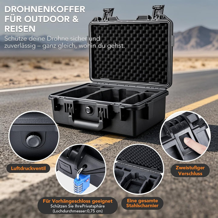 Lykus Titan MM510 Wasserdicht Tasche/Koffer/Case für DJI Mini 5 Pro und RC2/RC-N3,Unterstützt 7 Akku