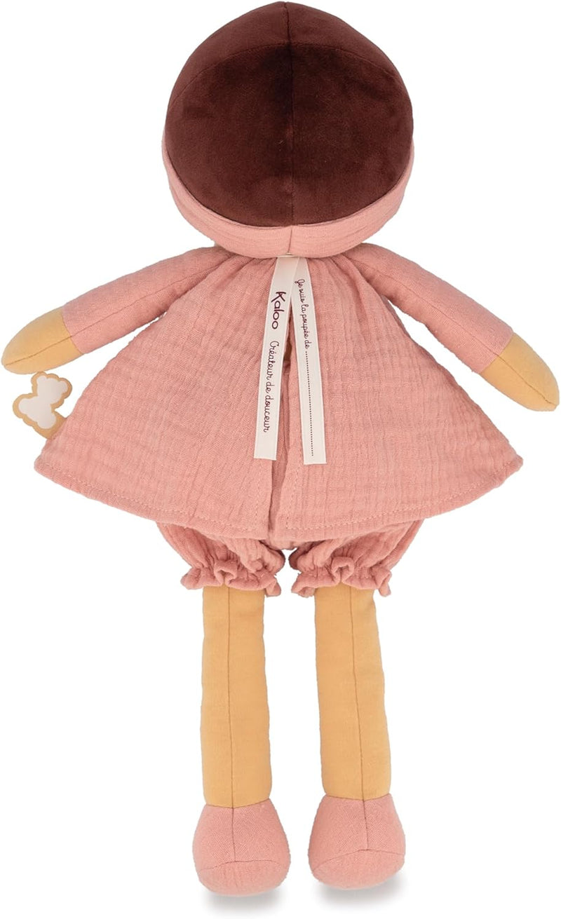 KALOO - Tendresse - Meine Erste Stoffpuppe Amandine - 40 cm Grosse Puppe - Musselinkleid - Dunkler T