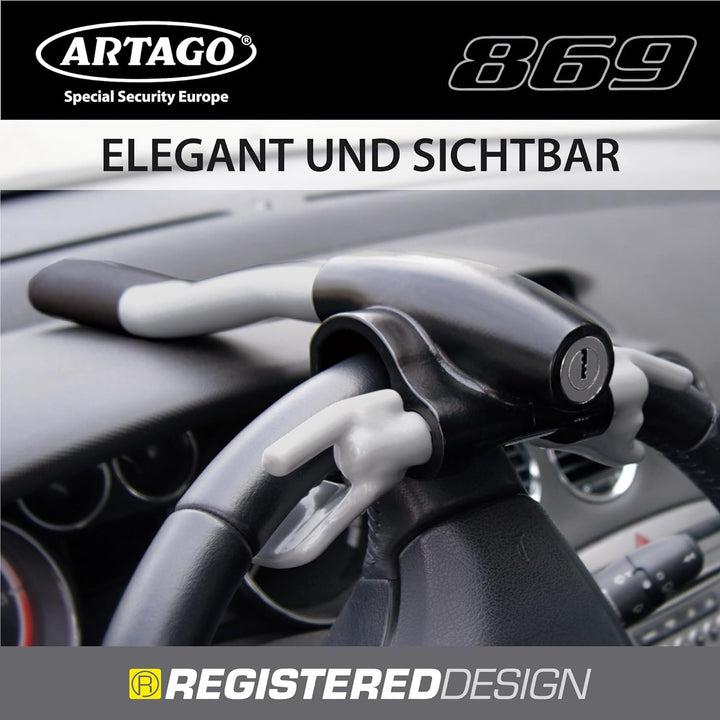 Artago 869 Lenkradkralle Lenkradschloss für Auto Lenkradsperre, Lenkradkralle Wohnmobil Diebstahlsic
