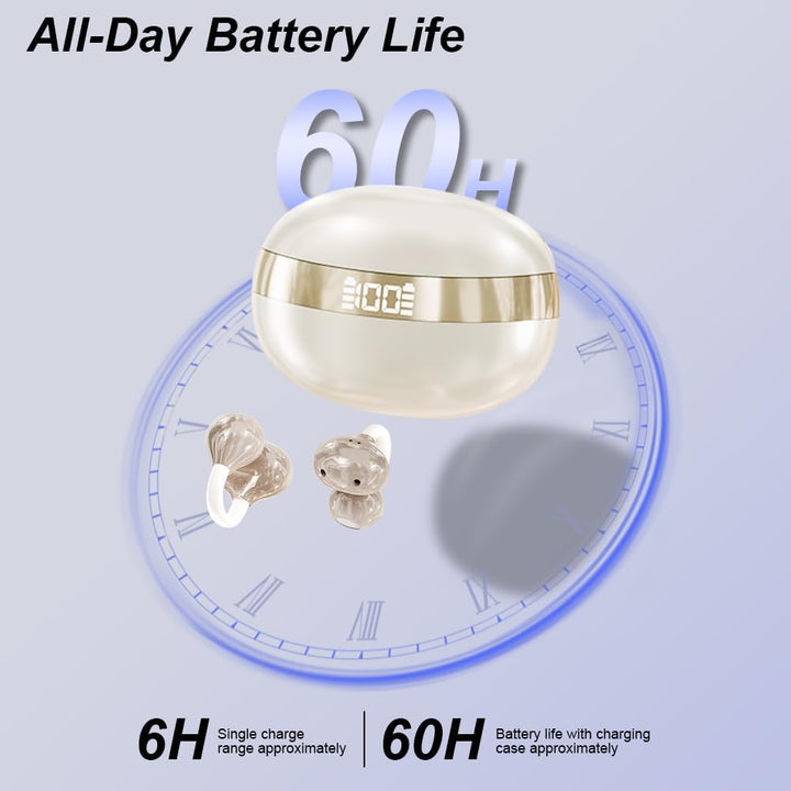 Clip-on Open-Ear Bluetooth-Kopfhörer Wireless,Bluetooth 6.0,60 Stunden Ultra-Lange Akkulaufzeit,Komf