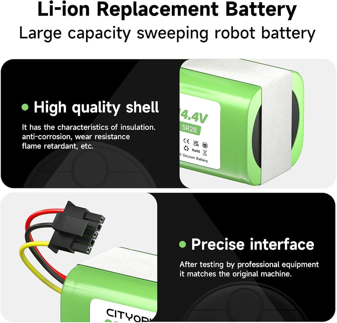CITYORK 3500mAh/14,4V Ersatzakku für Eufy L50/L60 SES, für iRobot Roomba Y0110/Y011040, Y0140, Y0112
