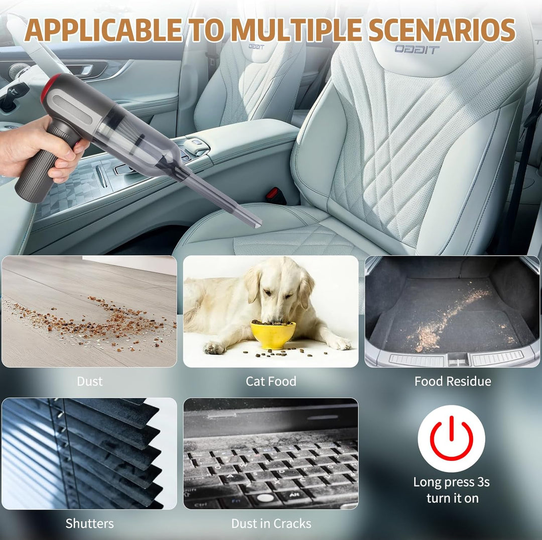 Handstaubsauger, 9000 PA Handstaubsauger Kabellos, Mini/Tragbar/Aufladbar USB Vacuum Cleaner, für Ti
