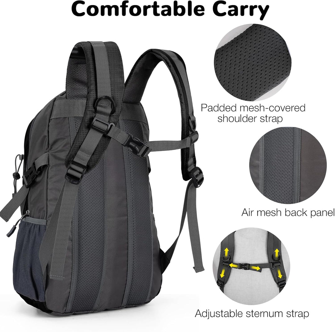 25L Wandernrucksack Damen Herren, Outdoor Rucksäcke Tagesrucksäcke, Wasserdichter Reiserucksack für