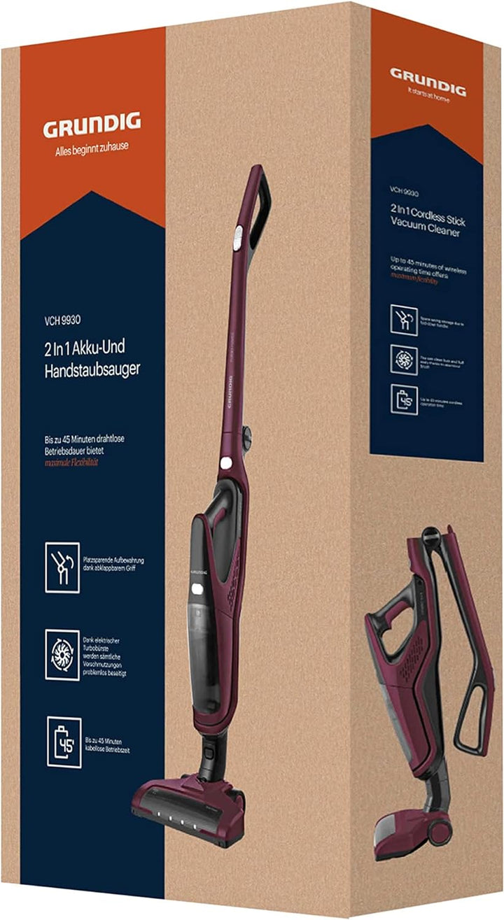 Grundig VCH 9930 Handstaubsauger 2 in 1, Li-Akku, 14,4 V, Violett